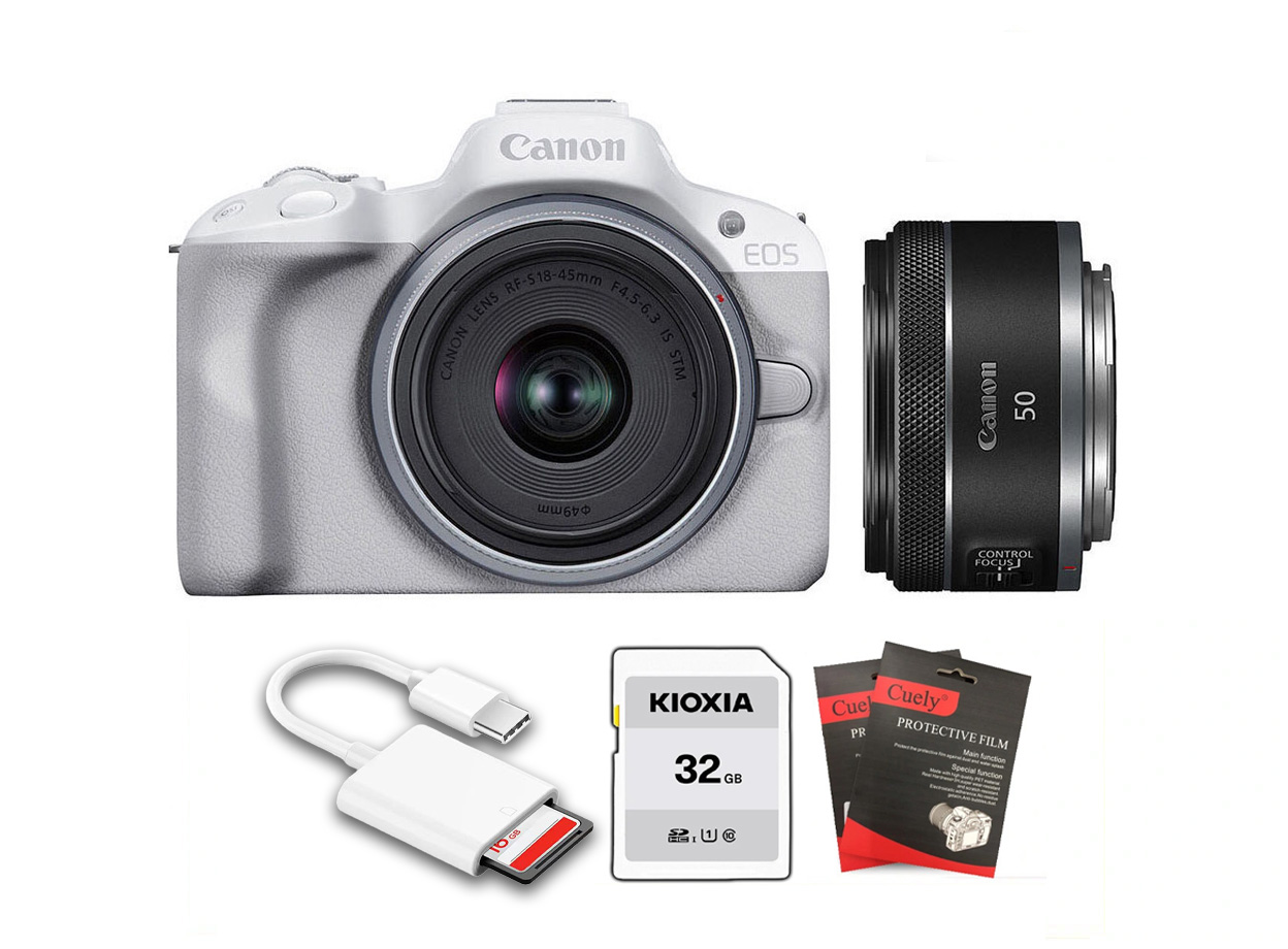 Canon EOS R50 + Kèm Kit Lens 18-45mm + RF 50mm f/1.8 STM (Chính hãng)