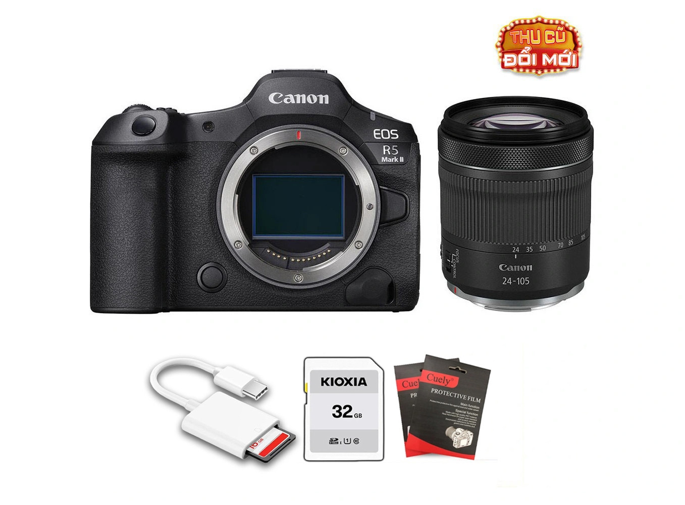 Canon EOS R5 Mark II + Kit Lens RF 24-105mm f/4-7.1 IS STM (Chính hãng)
