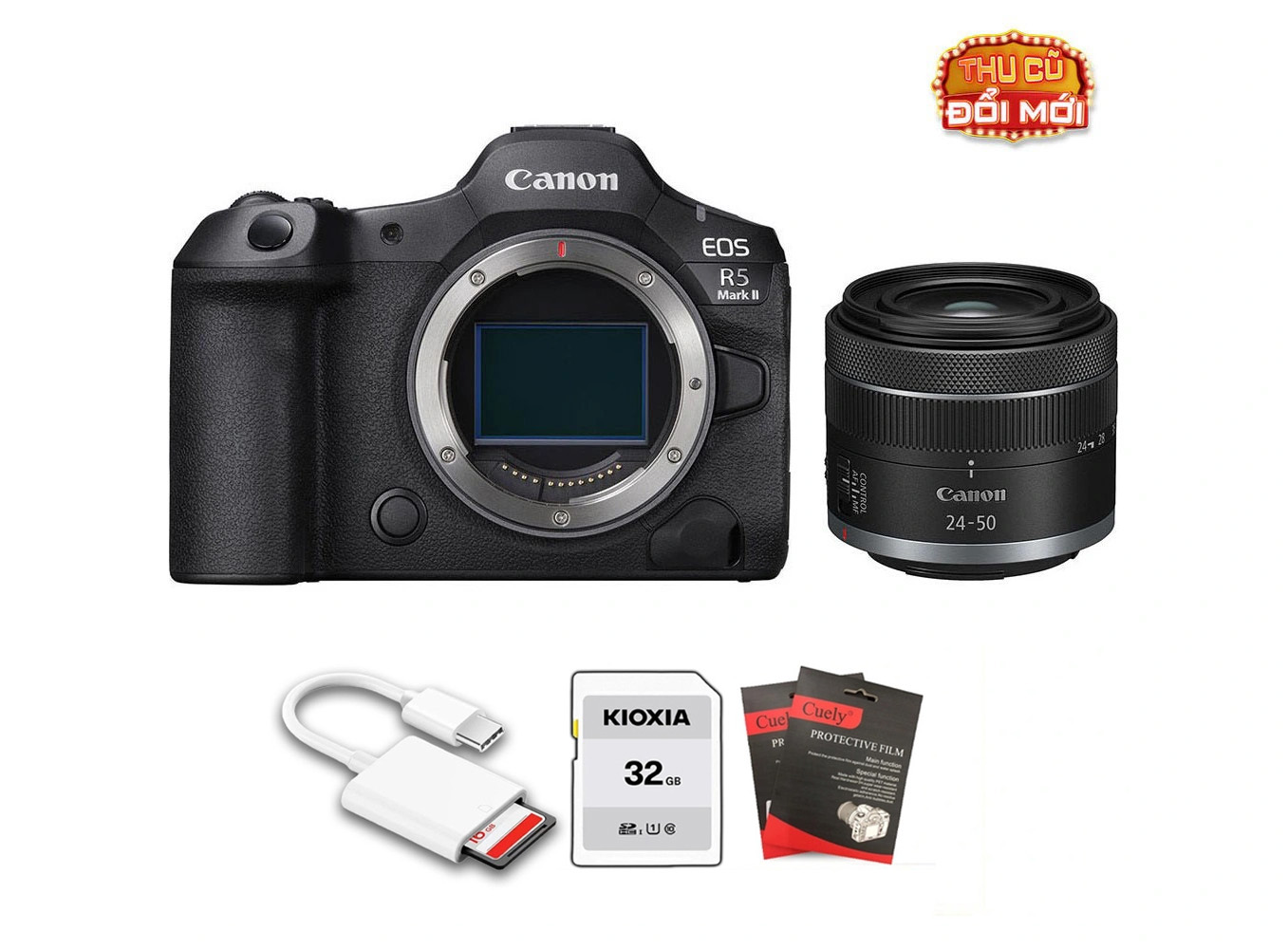 Canon EOS R5 Mark II + Kit Lens RF 24-50mm f/4.5-6.3 STM (Chính hãng)