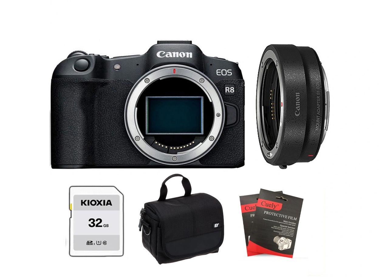 Canon EOS R8 + Kèm Ngàm Canon EF-EOS R (Chính hãng)