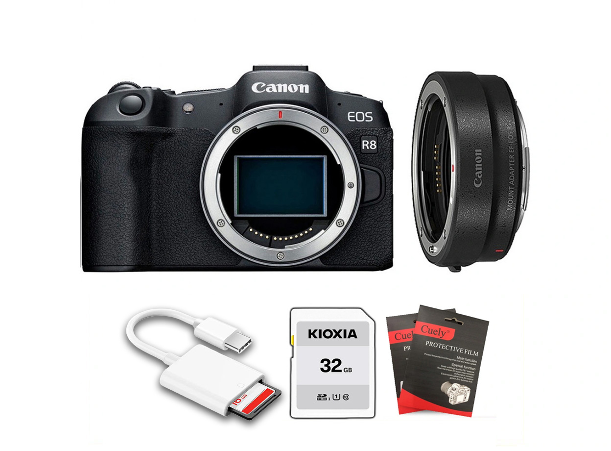 Canon EOS R8 + Kèm Ngàm Canon EF-EOS R (Chính hãng)