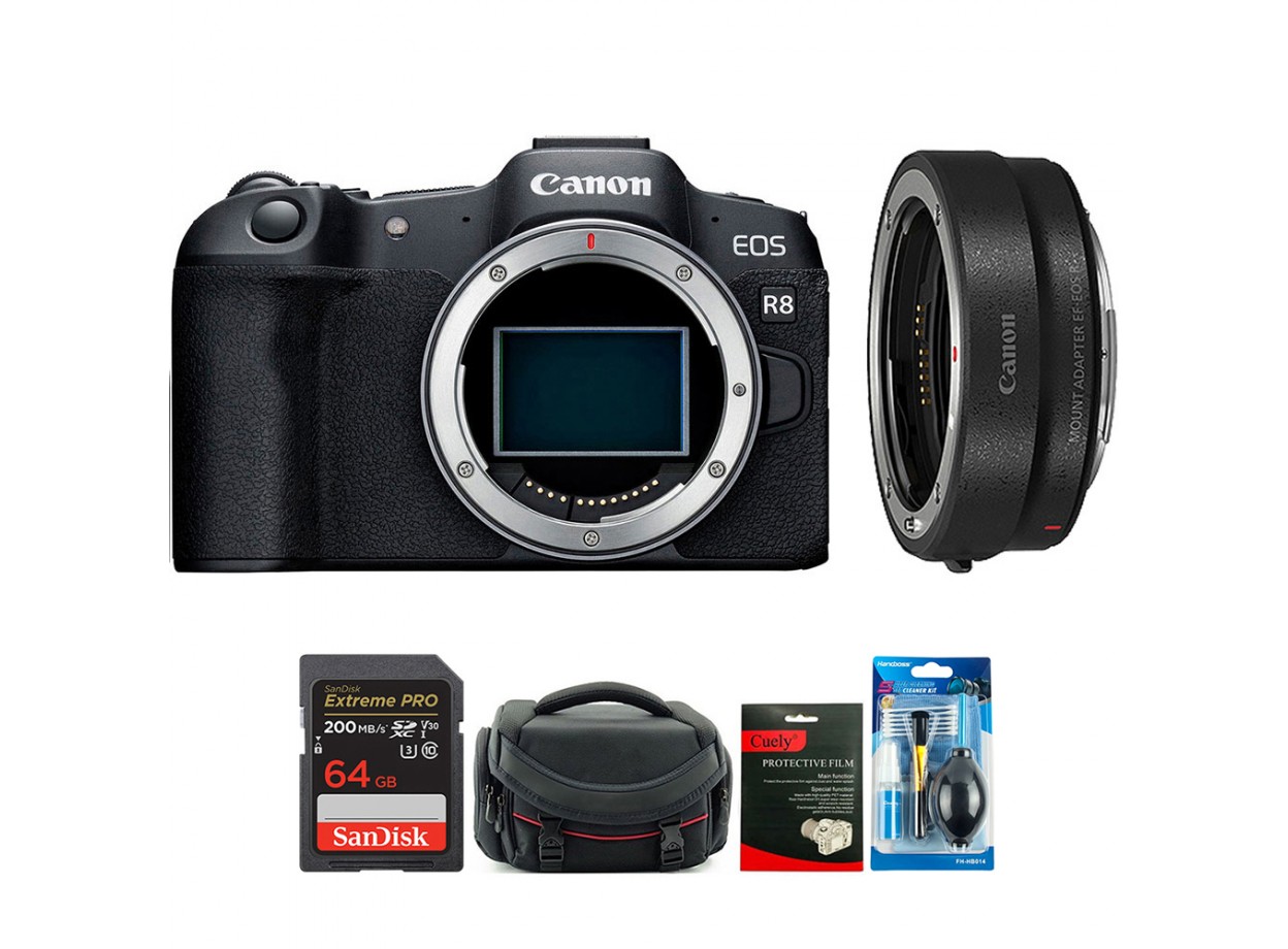 Canon EOS R8 + Kèm Ngàm Canon EF-EOS R (Chính hãng)