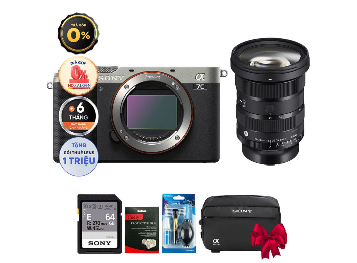 Sony A7C + Kèm Lens Sigma 24-70mm f/2.8 II (Chính hãng)