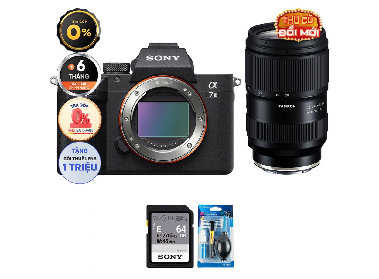 Sony Alpha a7 III + Kèm Lens Tamron 28-75mm f/2.8 G2 (Chính hãng)