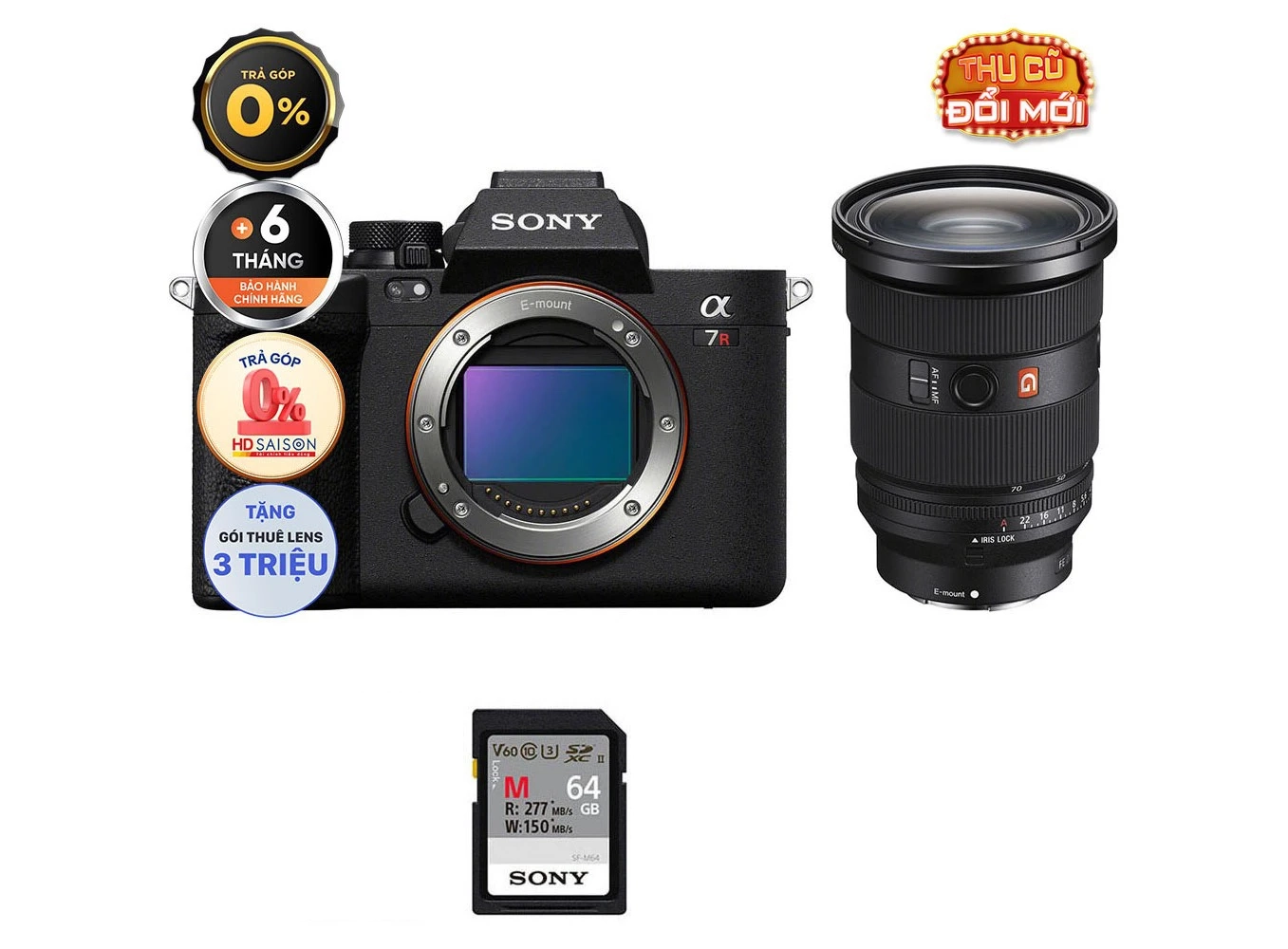Sony A7R V + Sony FE 24-70mm f/2.8 GM II (Chính hãng)