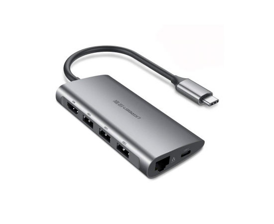 Hub UGREEN 8 in 1 ( HDMI 4K , LAN ,Type C, 3xUSB , SD/TF )