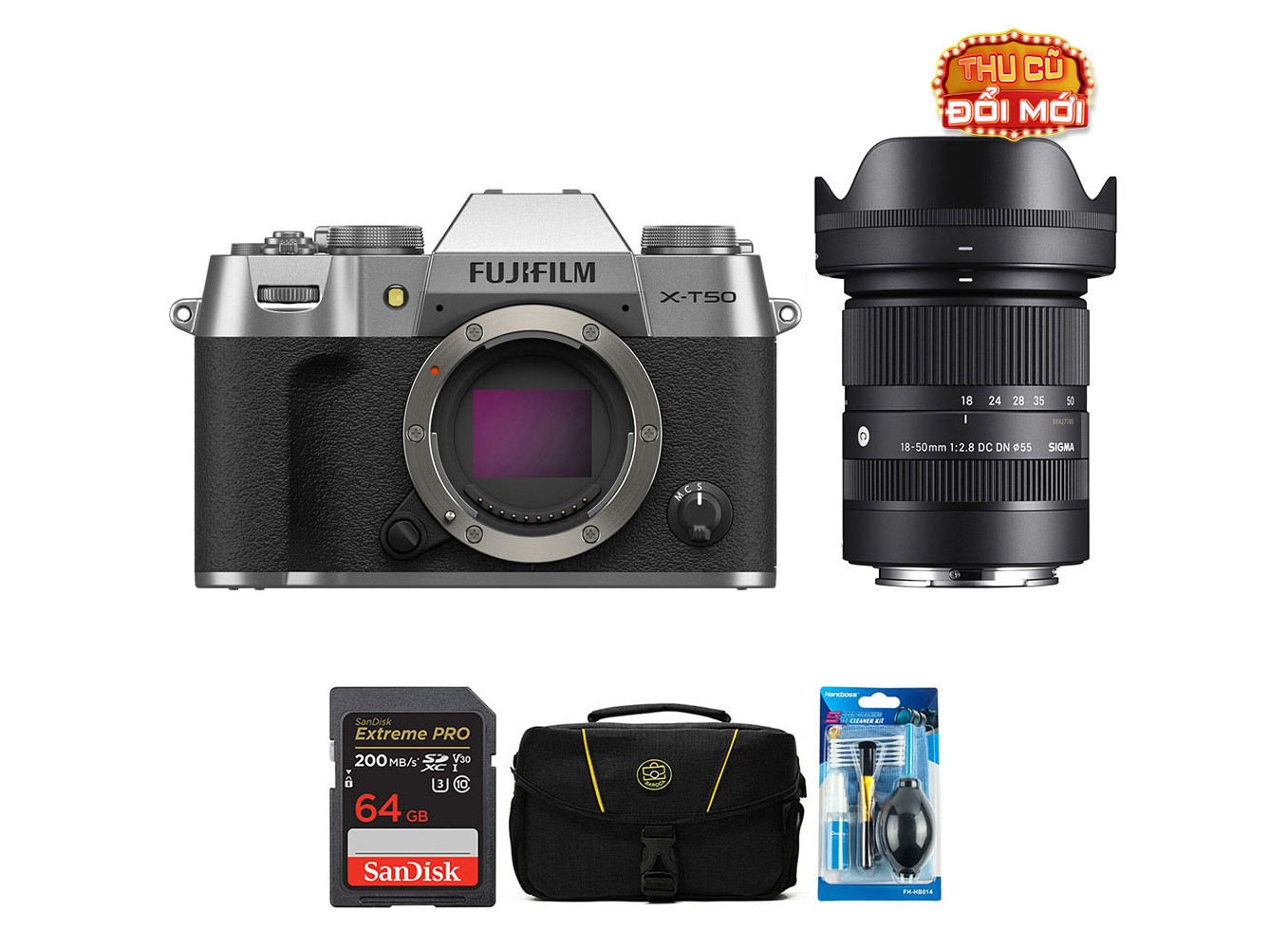 Fujifilm X-T50 + Sigma 18-50 mm f/2.8 – Chính hãng