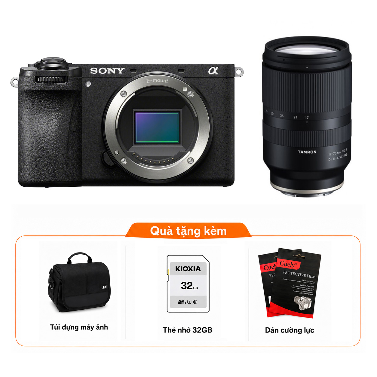 Sony ZV-E10 + Kèm Lens Tamron 17-70mm f/2.8 III, Black (Chính hãng)