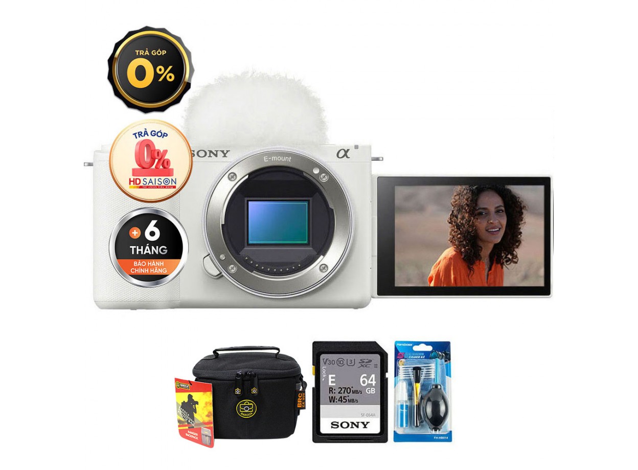 Sony ZV-E10 II (Chính hãng) (Thẻ Nhớ 64GB + Túi Máy Ảnh + Bộ Vệ Sinh, Body Only, Black)
