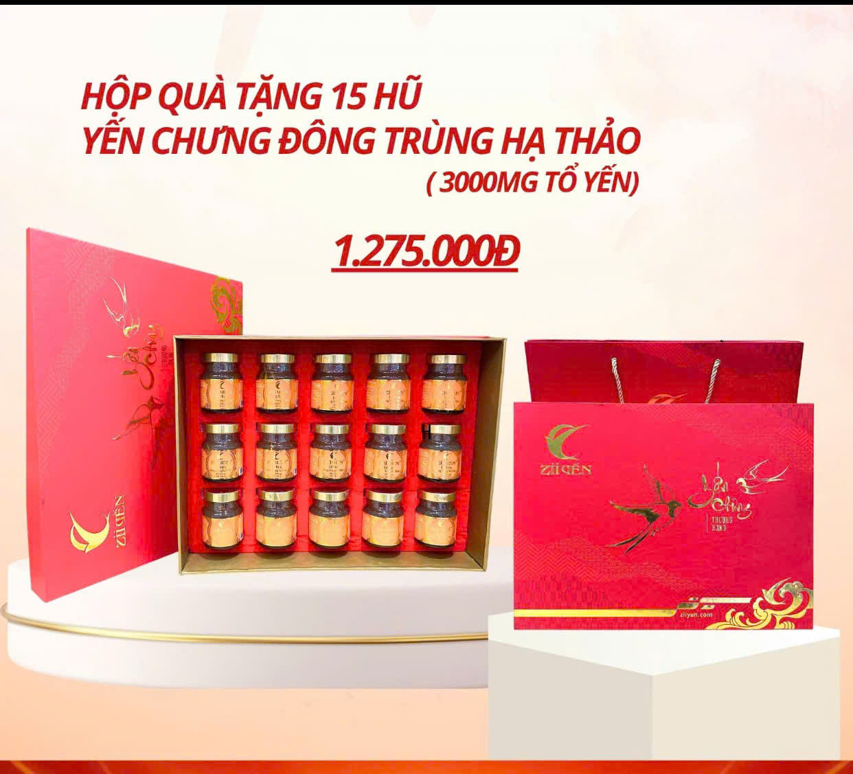 Yến tươi chưng Đông Trùng HT - 3000mg tổ Yến