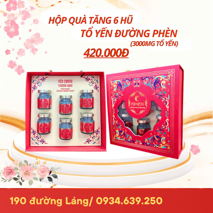 Yến tươi chưng đường phèn 3000mg Tổ Yến