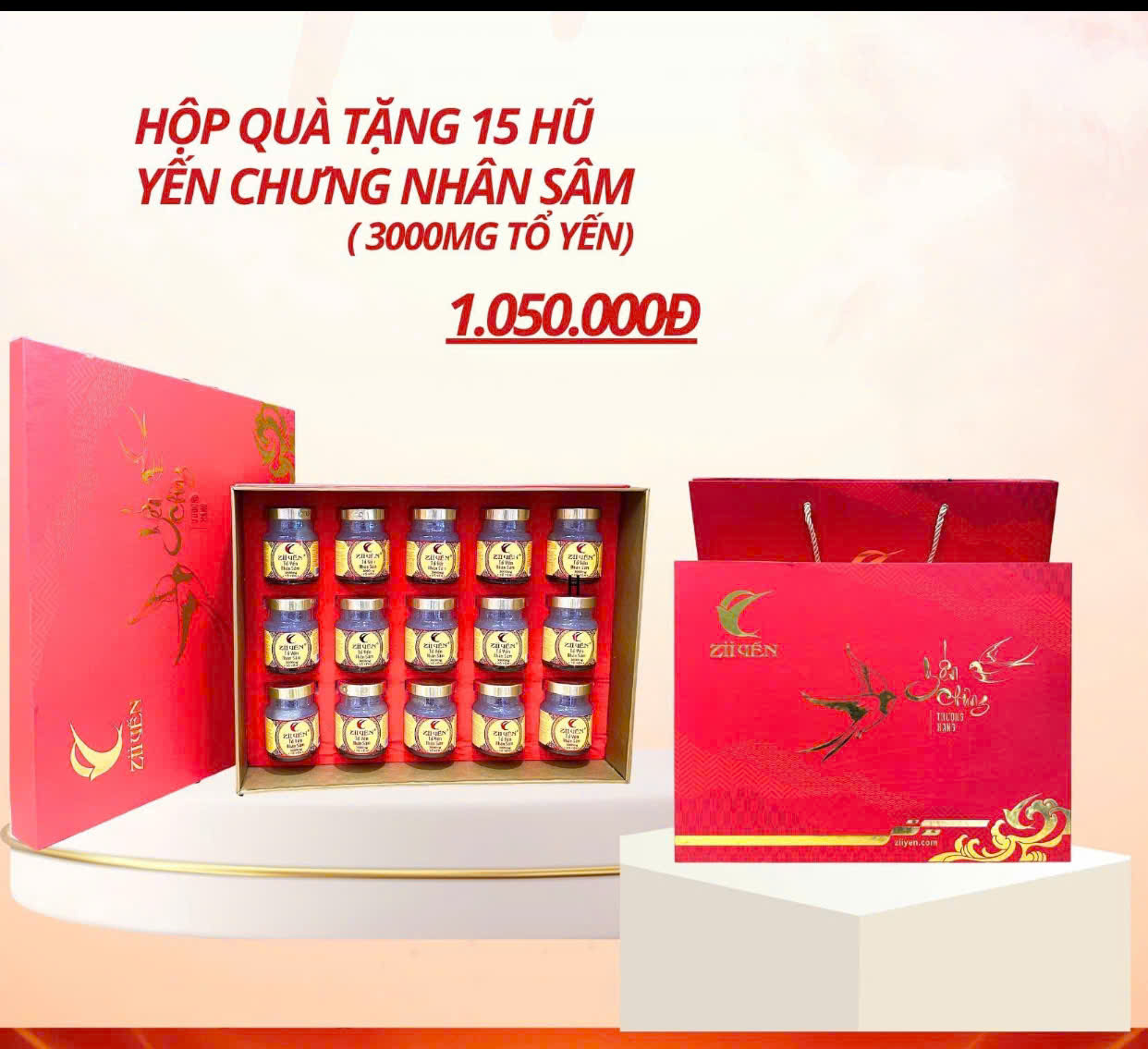 Yến sào chưng sẵn  nhân sâm 3000mg Tổ Yến