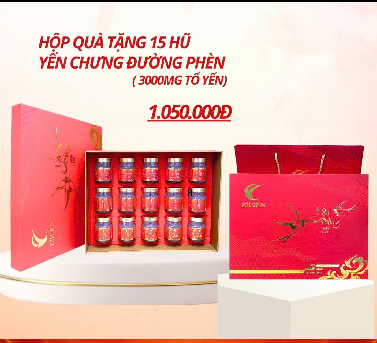 Yến tươi chưng đường phèn 3000mg Tổ Yến