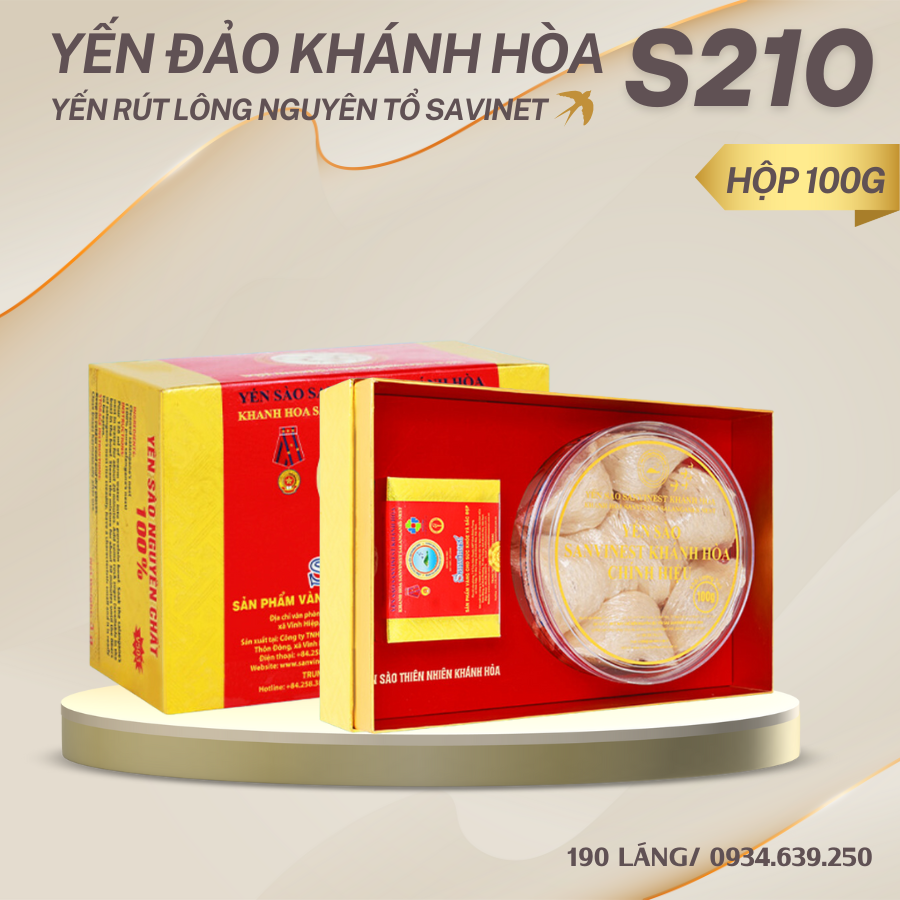 Yến rút lông nguyên tổ savinet Mã S210