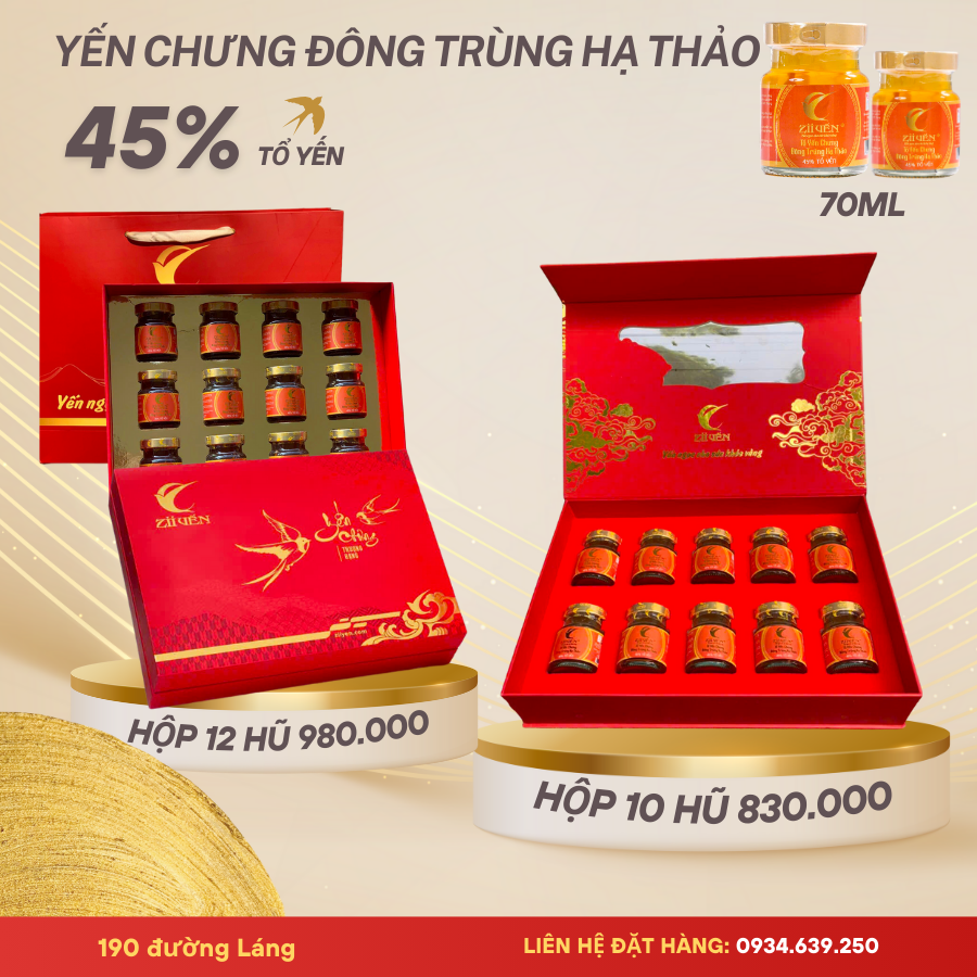 Yến chưng sẵn Đông Trùng HT - 45% tổ Yến