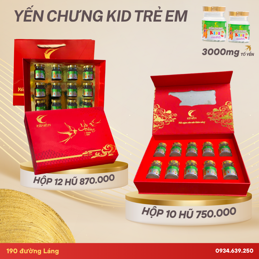 Yến sào tươi chưng dành cho trẻ em 3000mg Tổ Yến
