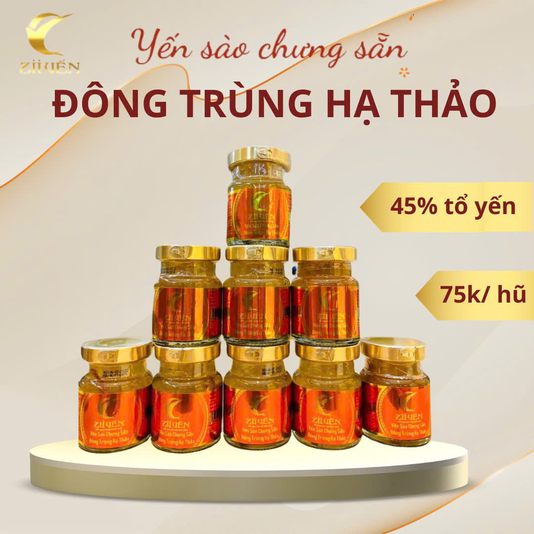 Hộp 20 hũ Yến chưng sẵn Đông Trùng HT – 45% tổ Yến