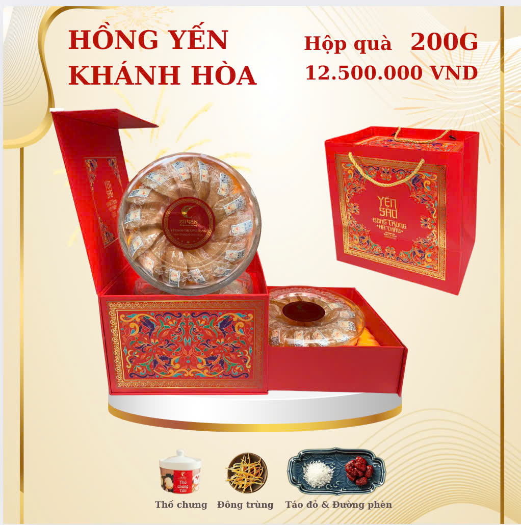 Hộp quà hồng yến Khánh Hòa 200g