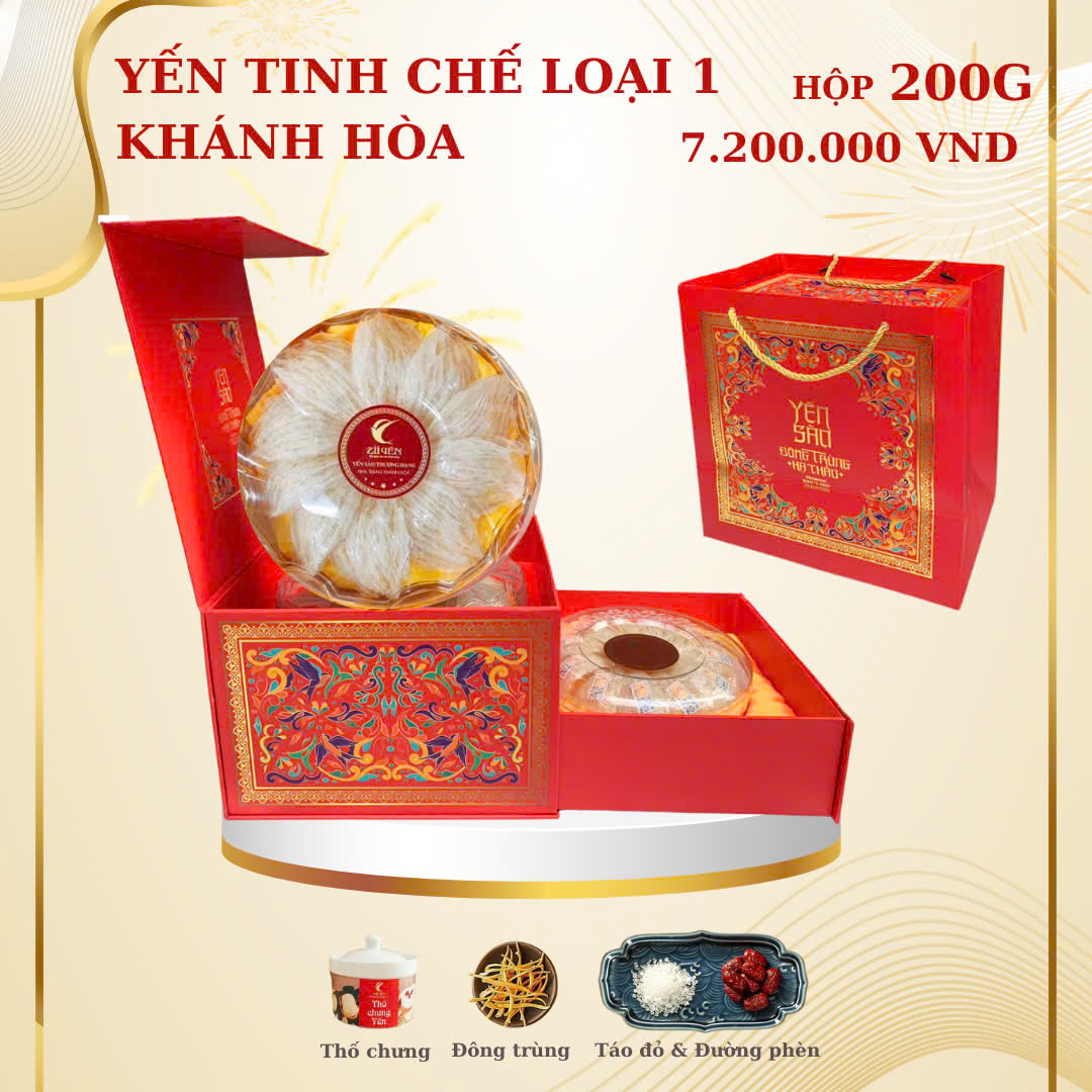 Hộp quà tổ yến tinh chế loại 1 - 200g
