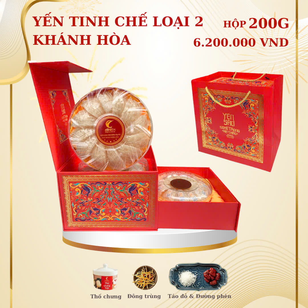 Hộp quà yến sào tinh chế loại 2 - 200g