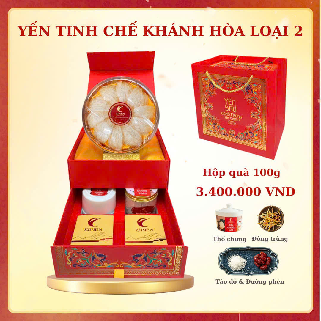 Hộp quà yến sào tinh chế loại 2 - 200g
