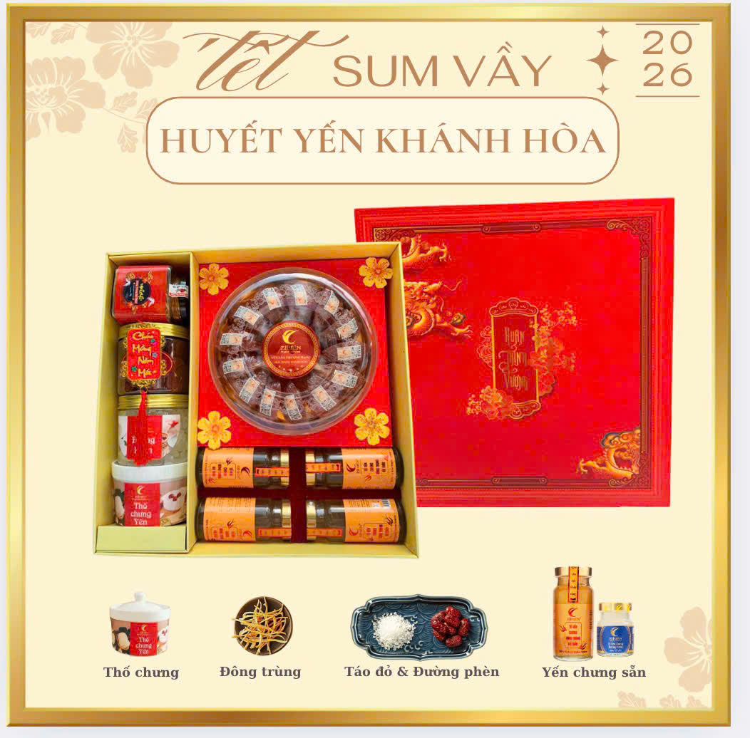Hộp quà tết yến huyết Khánh Hòa 100g - 50g