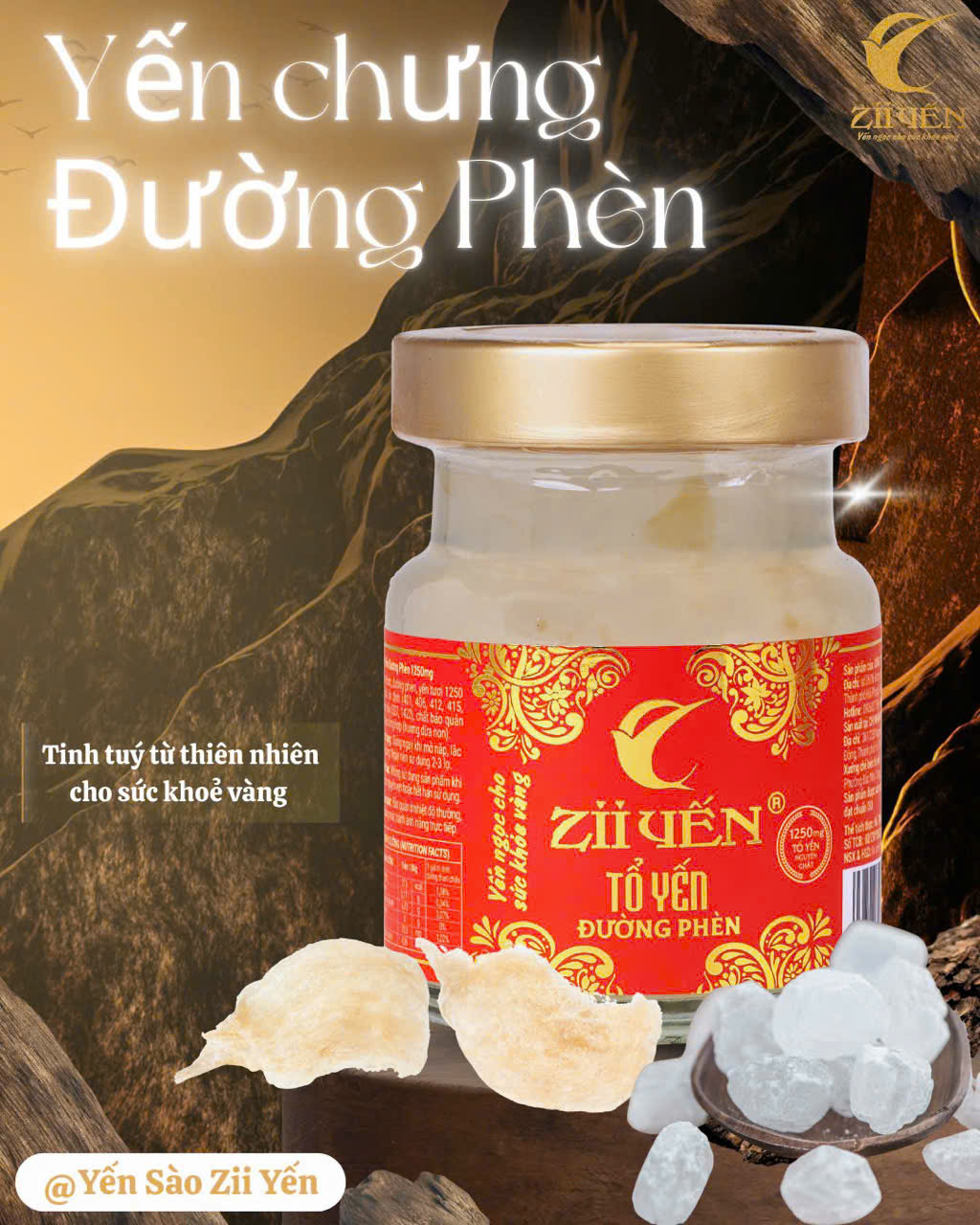 Hộp quà 6 hũ yến chưng mix vị 1250mg tổ yến