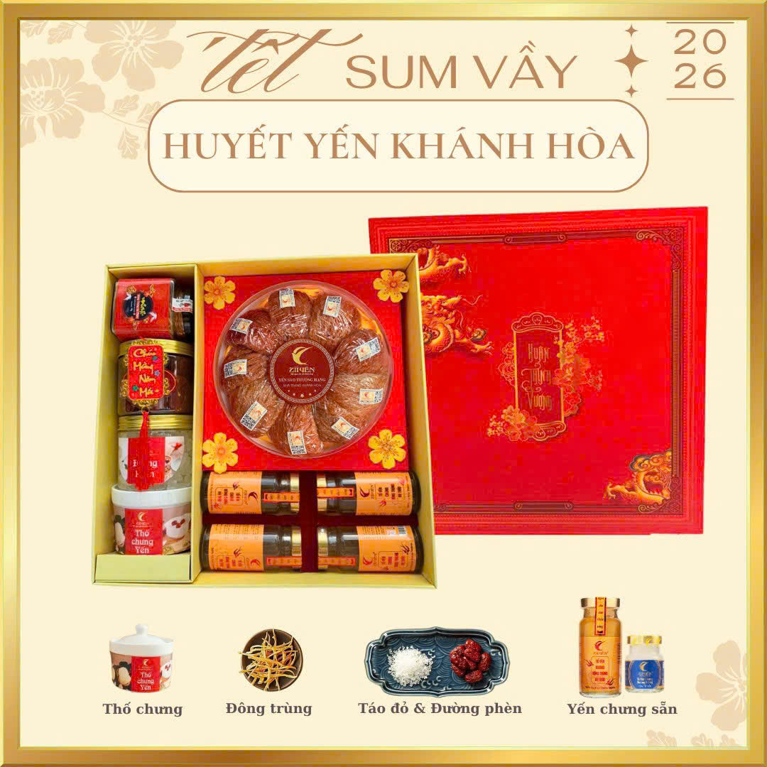 Hộp quà tết yến huyết Khánh Hòa 100g - 50g