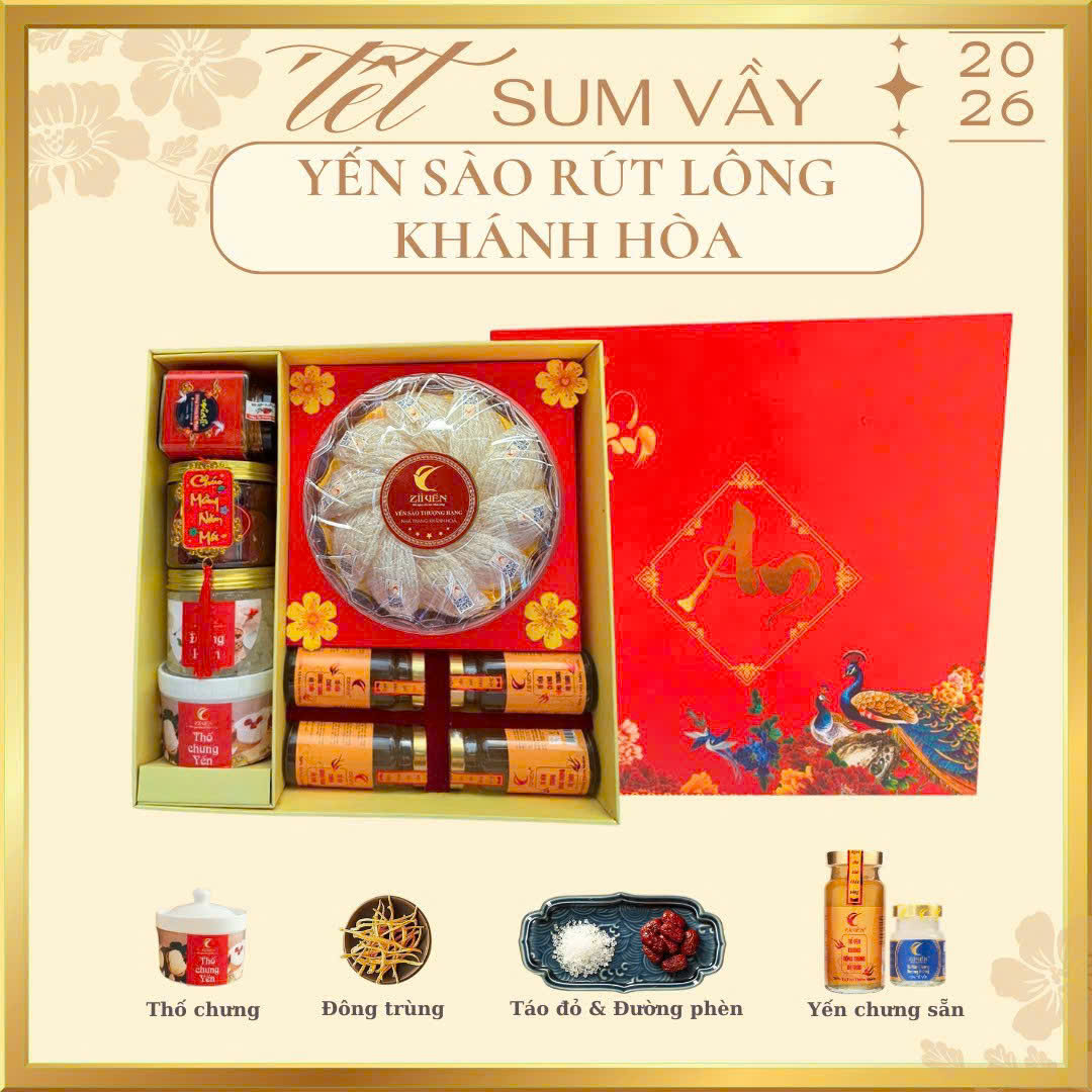 Hộp quà tết yến sào rút lông 100g - 50g