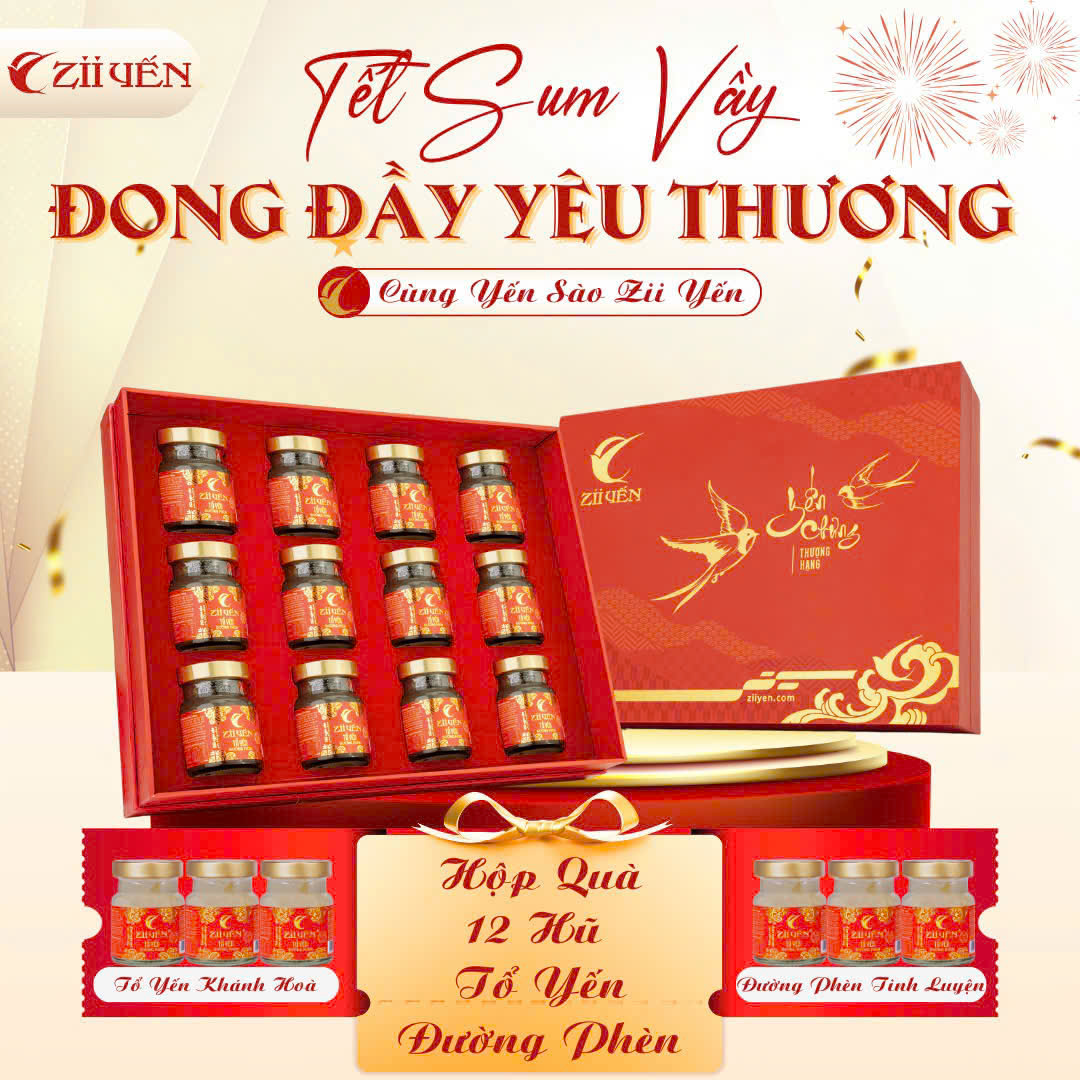 Hộp quà 10 hũ yến chưng sẵn đường phèn 1250mg tổ yến