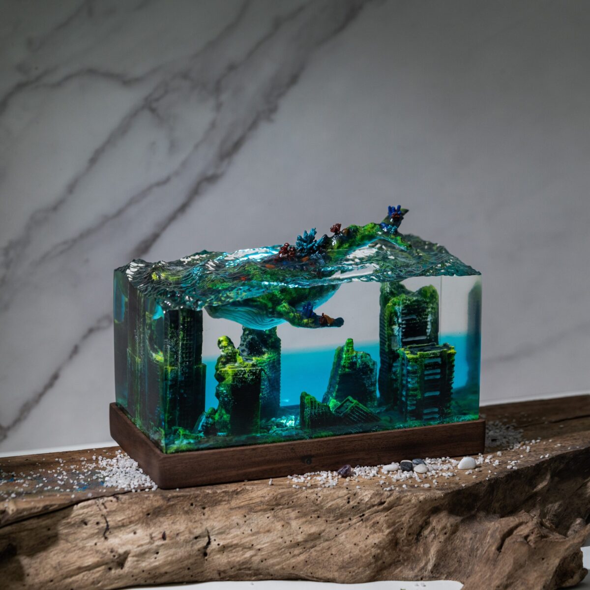 Mystery Ocean Diorama Resin Lamp — Dive into a Submerged World of Light