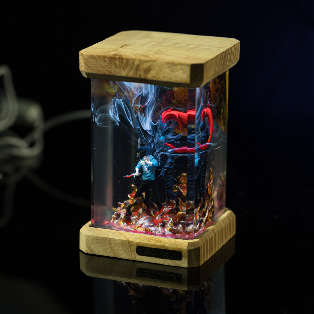 Sung Jin Woo Resin Lamp – Bring the Shadow Monarch to Light