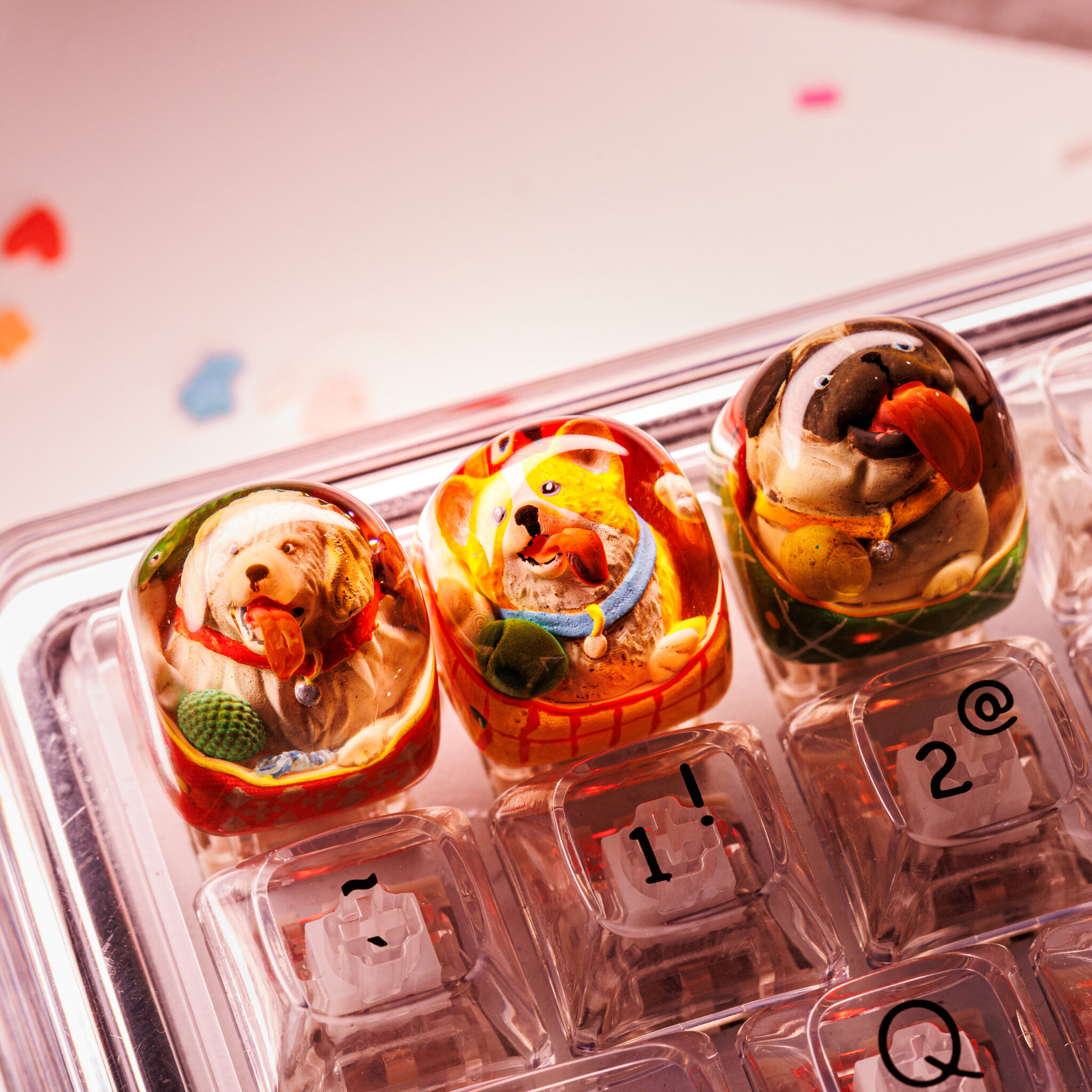 🐶 Cute Dogs Artisan Keycaps – Adorable Handmade Art for Your Keyboard