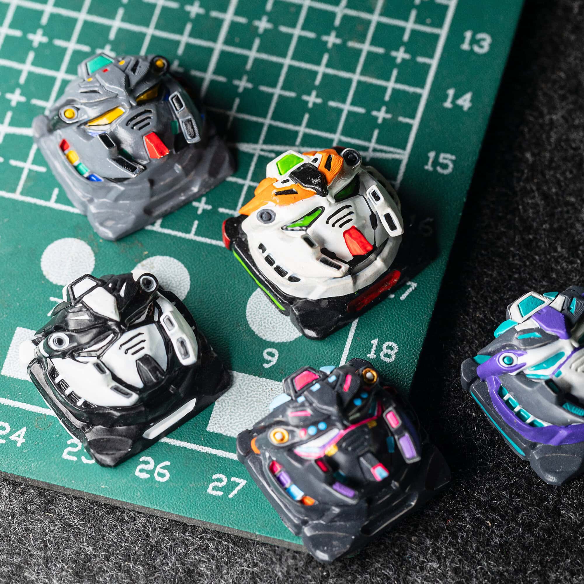 Transform Your Keyboard Setup with Gundam Head Artisan Keycaps from BreakWooden