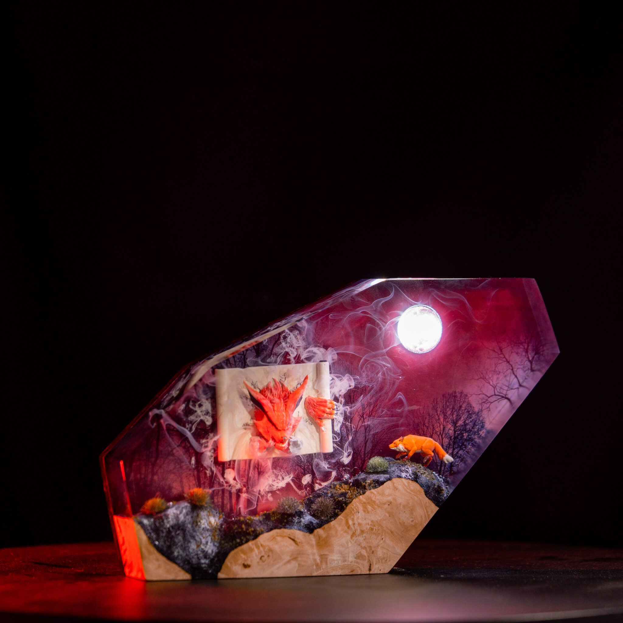 Imprisoned Fox Epoxy Lamp by Breakwooden: A Haunting Light for Your Space