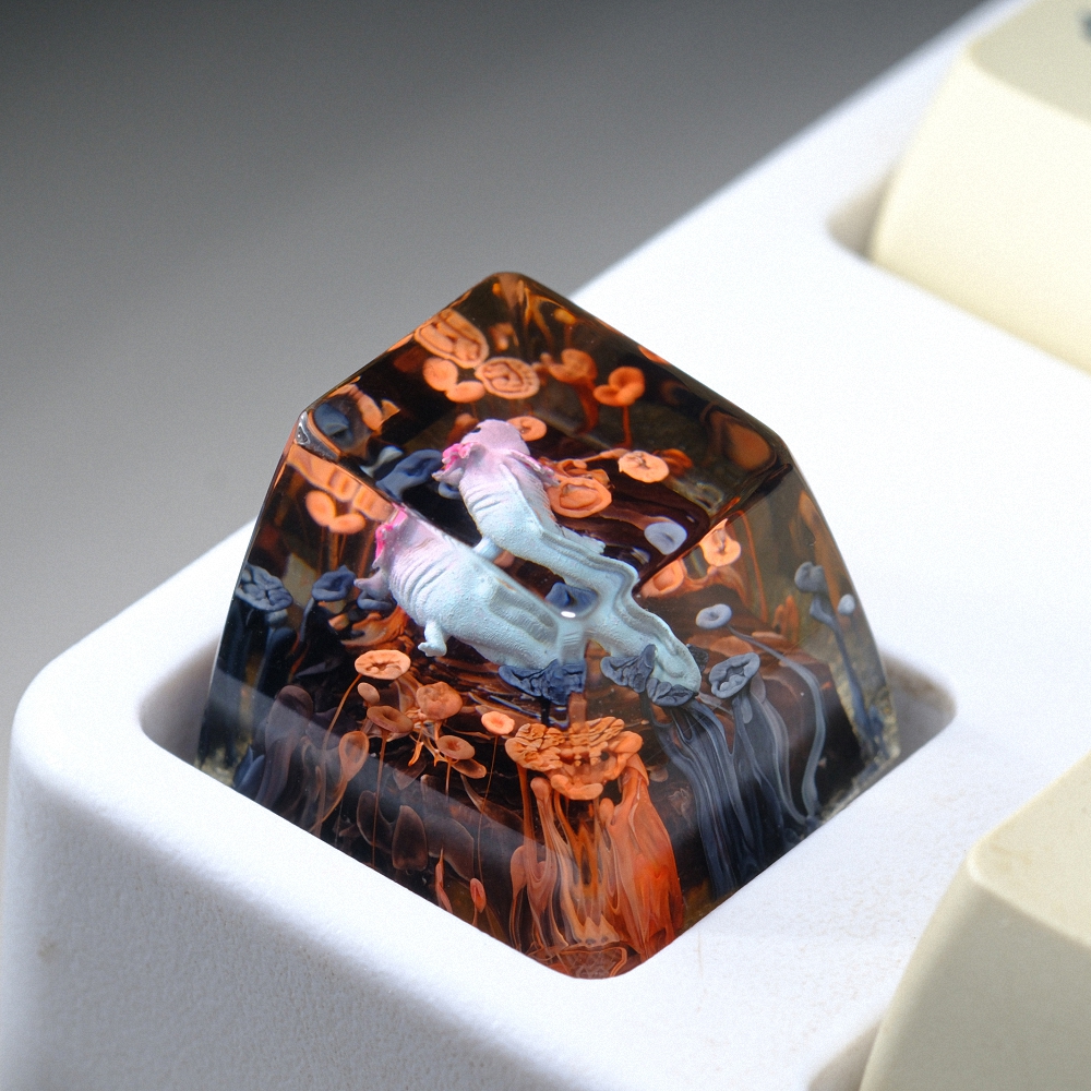 Axolotl Artisan Keycap Breakwooden