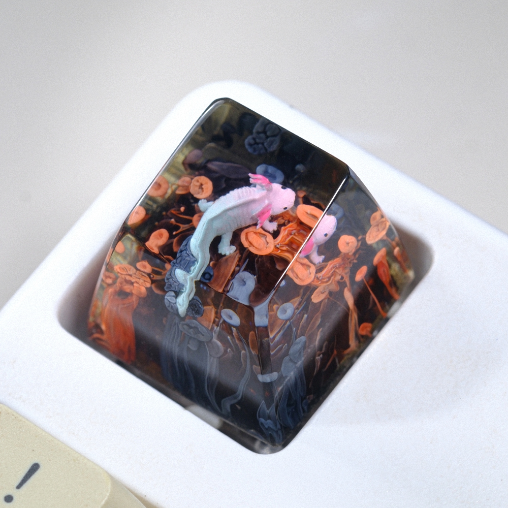 Axolotl Artisan Keycap Breakwooden