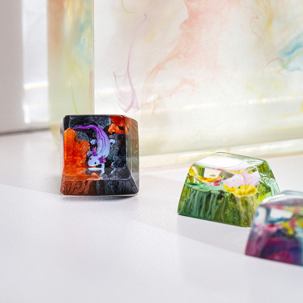 Axolotl Artisan Keycap Breakwooden 3