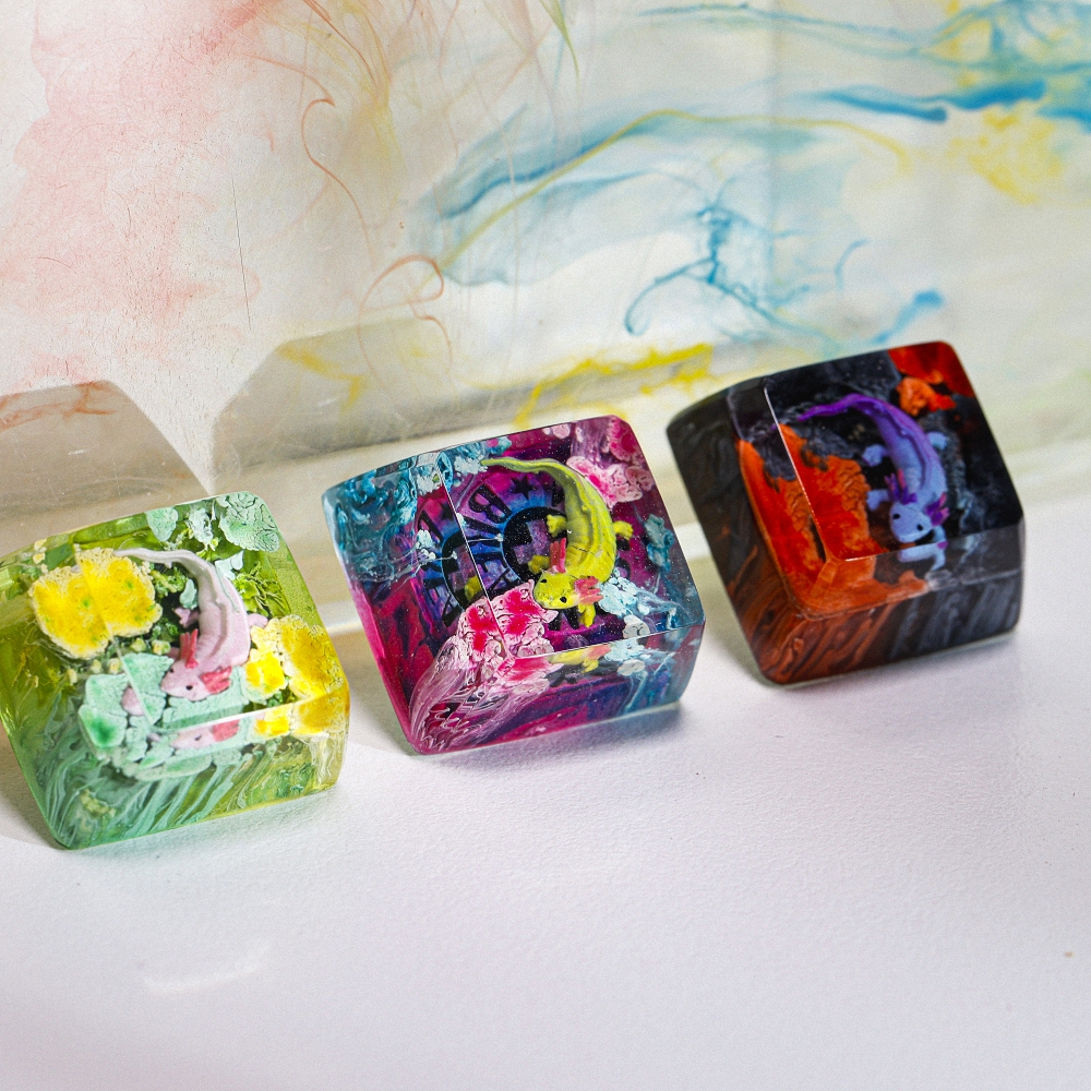 Axolotl Artisan Keycap Breakwooden 3