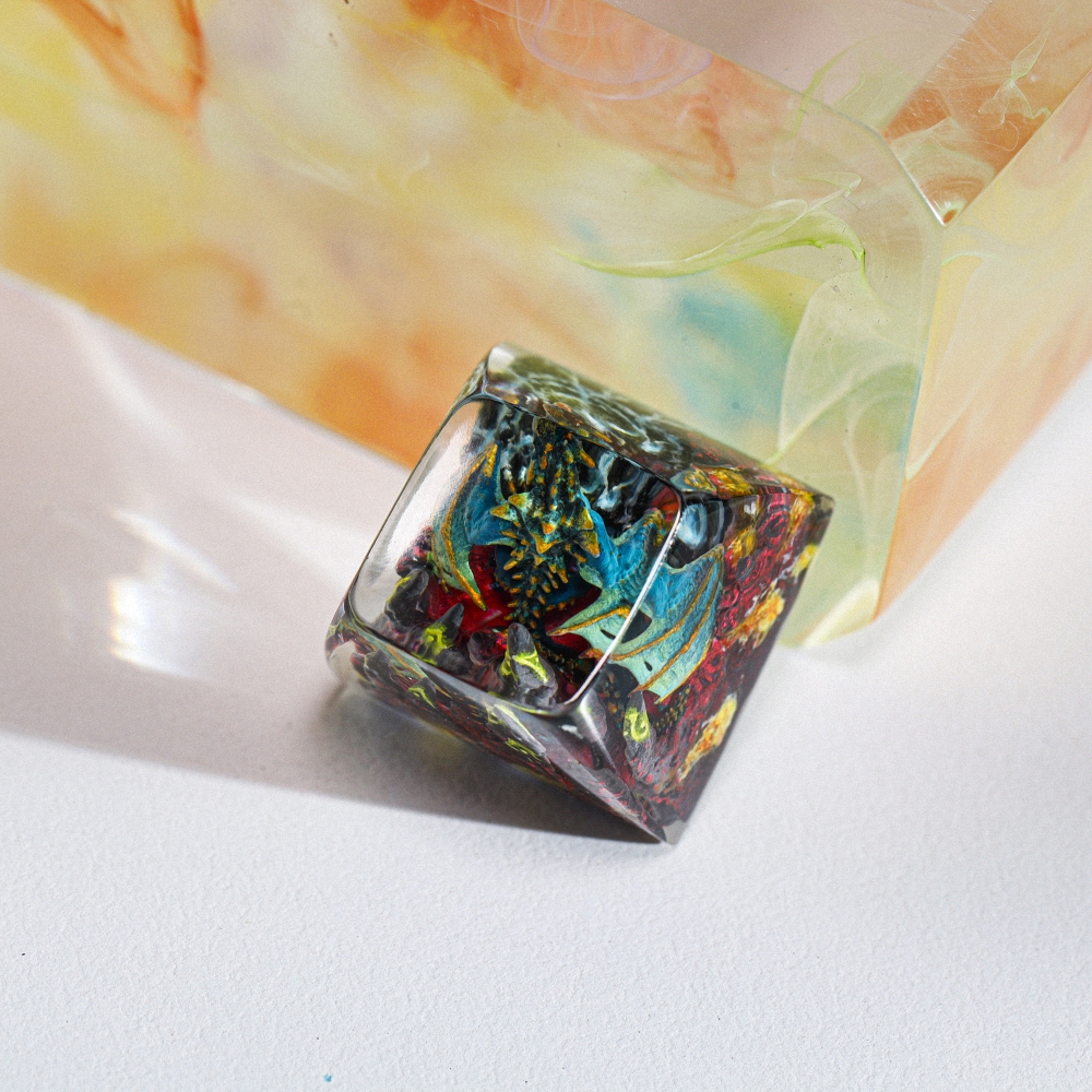 Blue Dragon Artisan Keycap Breakwooden