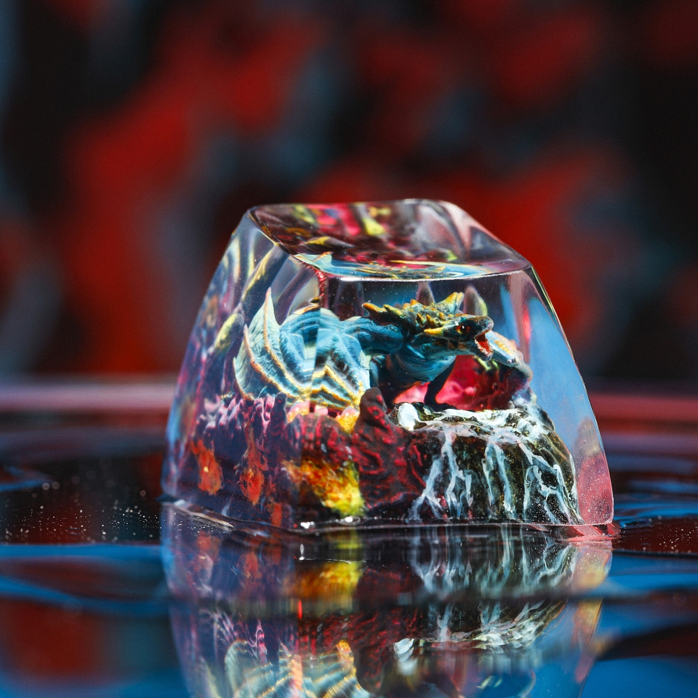 Blue Dragon Artisan Keycap Breakwooden 10