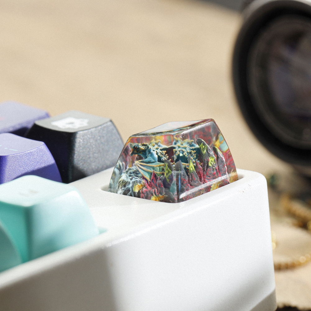 Blue Dragon Artisan Keycap Breakwooden 10