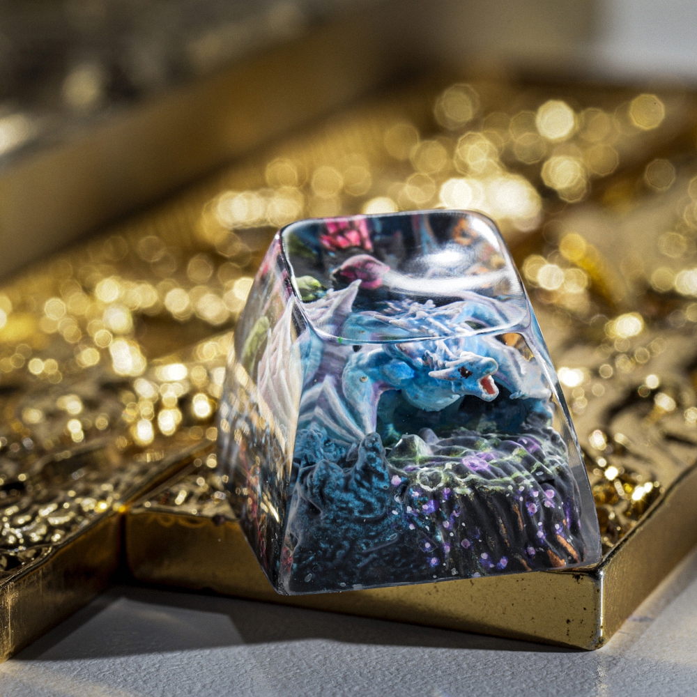 Blue Dragon Artisan Keycap Breakwooden 2