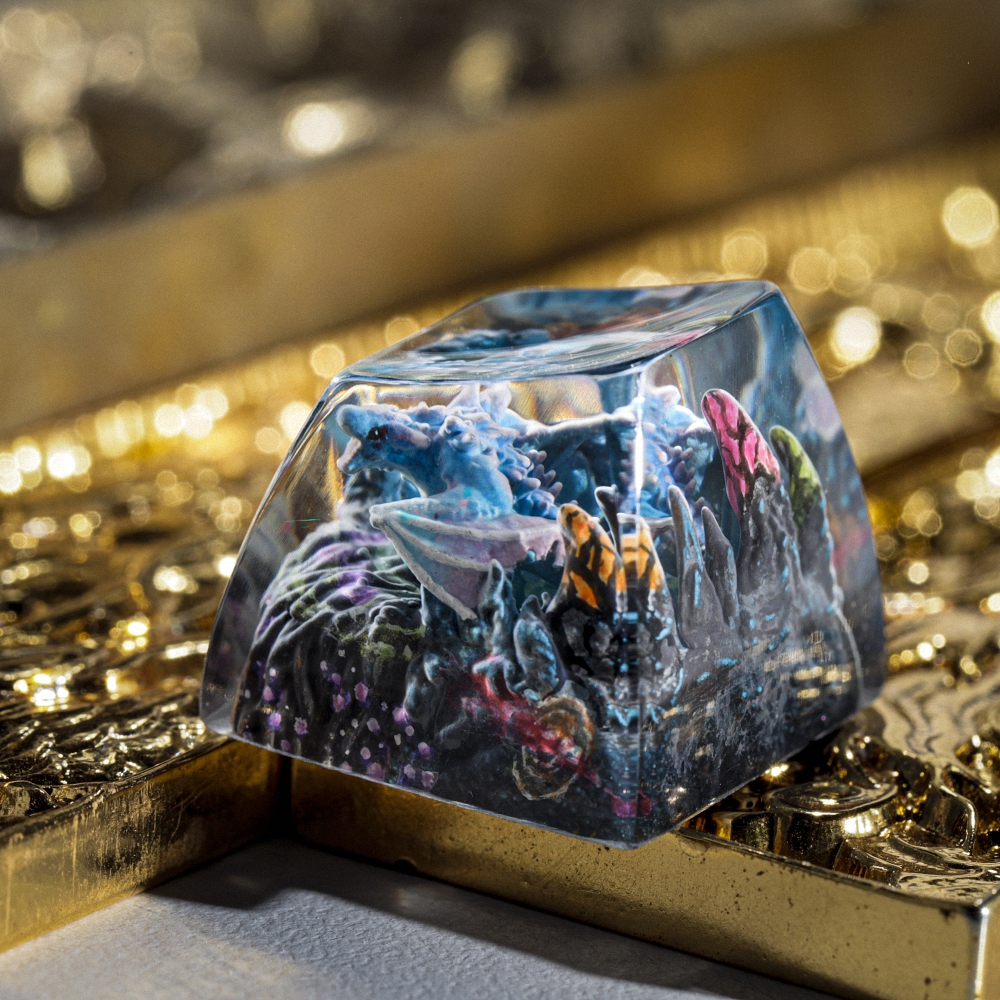Blue Dragon Artisan Keycap Breakwooden 2