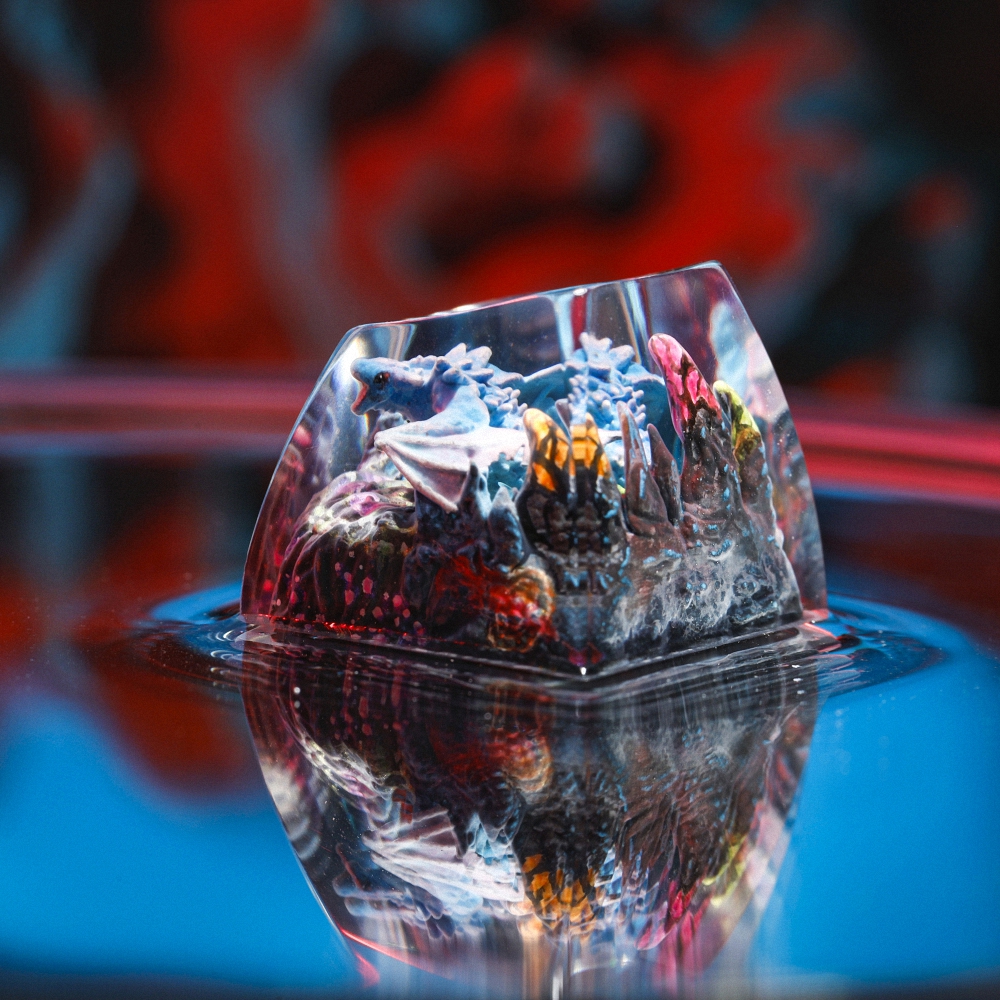 Blue Dragon Artisan Keycap Breakwooden 2