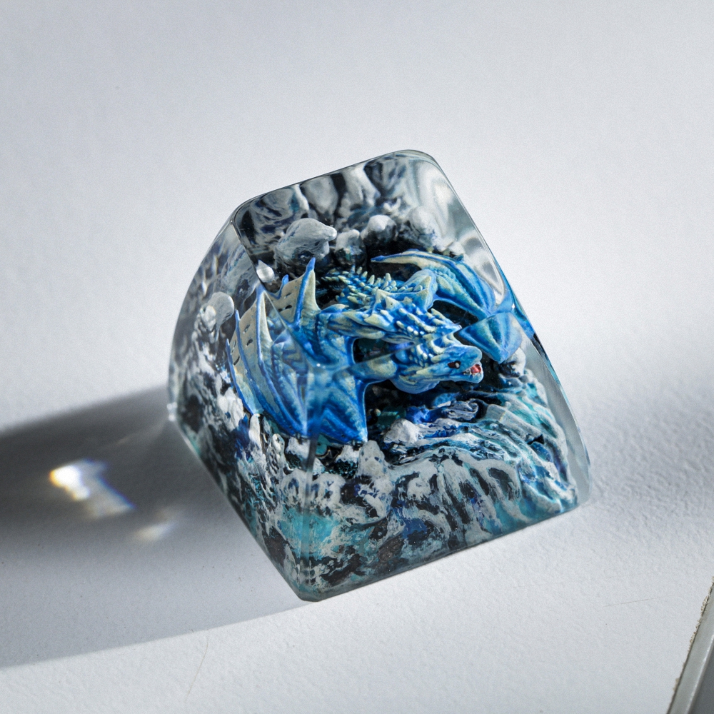 Blue Dragon Artisan Keycap Breakwooden 3