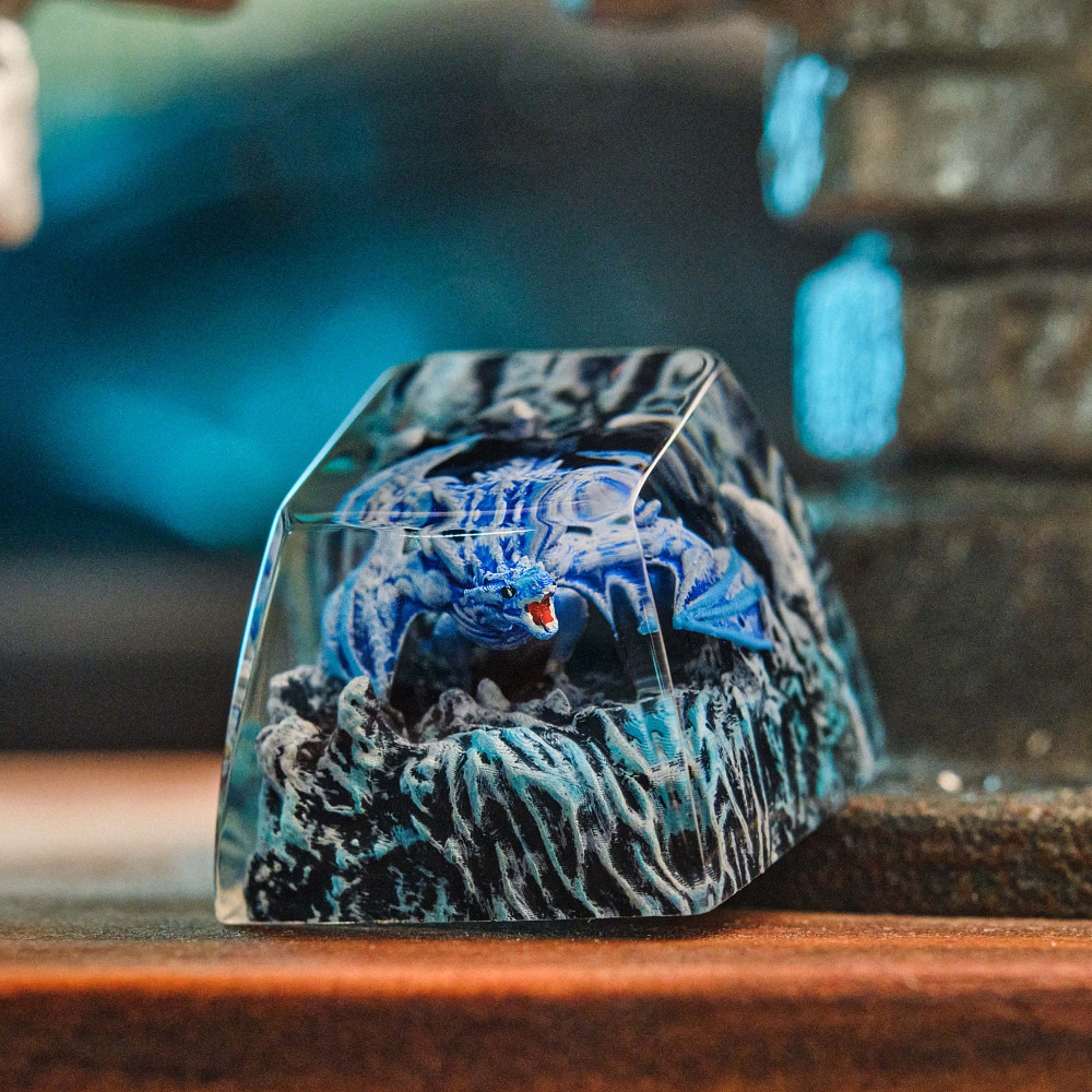 Blue Dragon Artisan Keycap Breakwooden 5