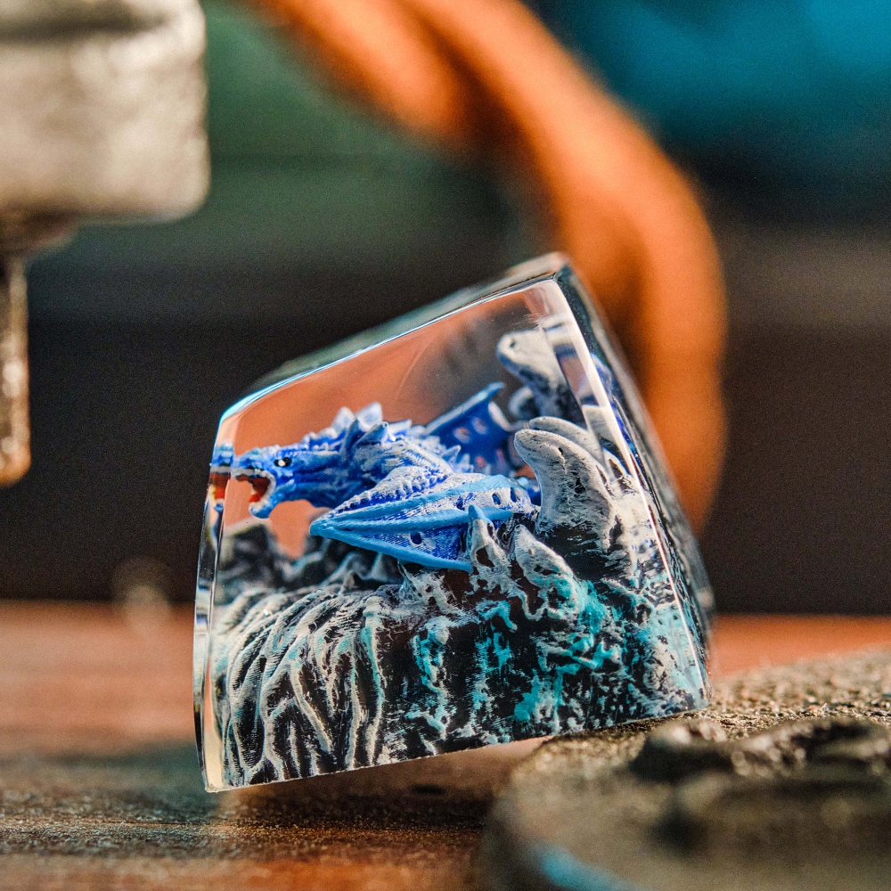 Blue Dragon Artisan Keycap Breakwooden 5