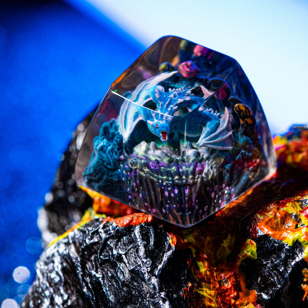 Blue Dragon Artisan Keycap Breakwooden 6