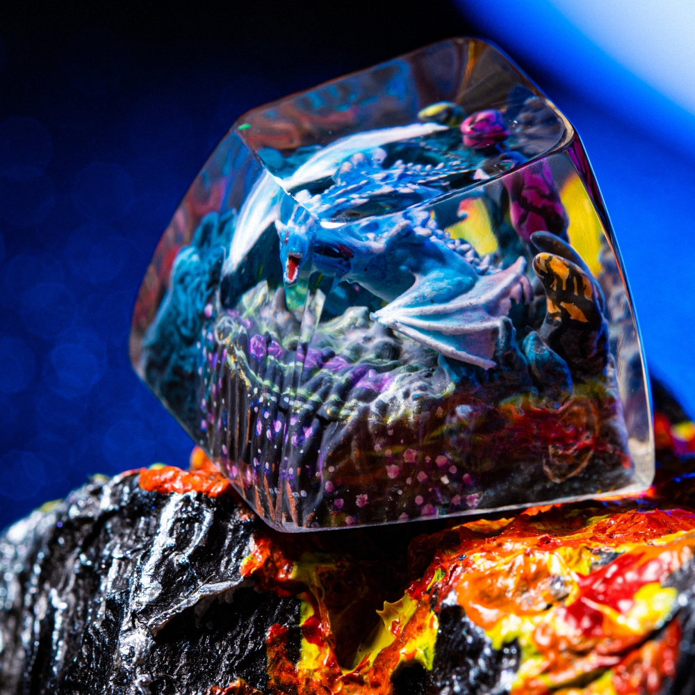Blue Dragon Artisan Keycap Breakwooden 6